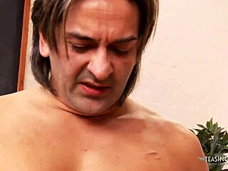 Sexy brunette teacher babe in uniform wants to taste his cock