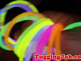 Busty Teen 18+ Tugs Dick on Stairways with Tattoo POV