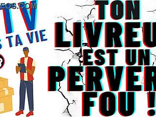 hetero delivery guy seduces gay client on all fours in french