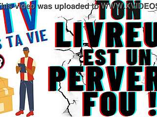 hetero delivery guy seduces gay client on all fours in french