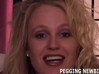 Mistress Pegs Lucky Sub With Dildo In Femdom Scene