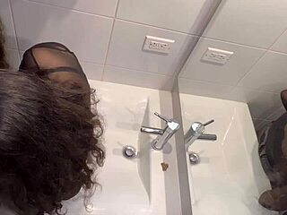 oh god, latina's big ass fingered hard in bathroom at family party!