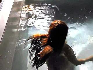 Asian Brunette's Outdoor Blowjob on Monster Cock in Swimming Pool