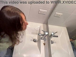 oh god, latina's big ass fingered hard in bathroom at family party!