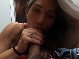 naughty blonde squirts thrice in hammock fuck, then licks it clean