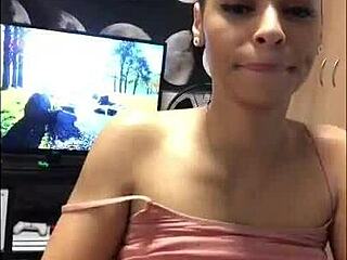 Petite amateur girl cheats on husband with intense cowgirl riding, gagging, choking, and blowjob action