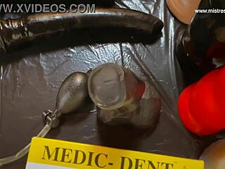 April and ebony rose in bondage threesome. Mistress toys and assfucking for milf dominatrix.