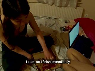 Finally, we licked that fuck doll's big tits in a threesome with monster cock!