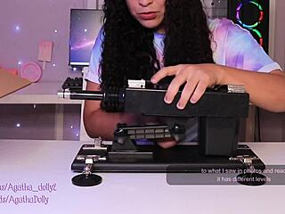 Unboxing new sex machine with Agatha Dolly