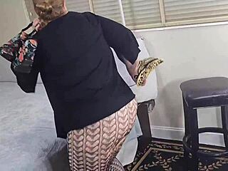 big ass blonde pawg milf swallows cum in pov blowjob