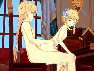 Aether And Lumine Sucking And Fucking In Genshin Impact Hentai 3D Anime