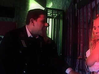 Two busty blonde milfs in lingerie get anal sex from a man