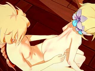 Aether And Lumine Sucking And Fucking In Genshin Impact Hentai 3D Anime