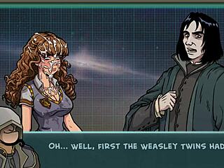 Hermione explores the glory hole in cartoon adventure