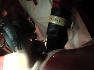 Rubber Nurse Agnes in Red Dress Fists and Milks Patient Dry