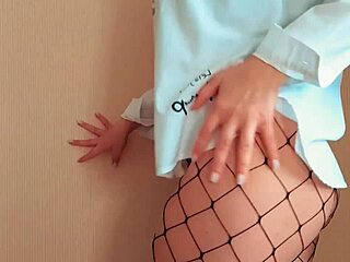 Beauty In Black Lingerie And White Shirt Cums Passionately After Working Day