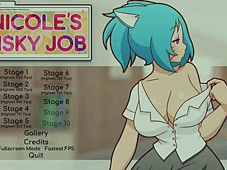 Nicole, show your face on cam while sucking that big dildo in risky job hentai ep 6.