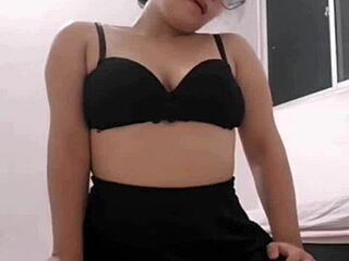 Visiting my cousin in New York, she shows what's under her skirt