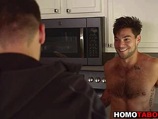 Athletic step-brother gets bareback assfucked in taboo gay anal scene!