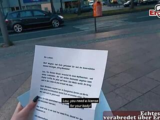 Skinny German Teen 18+ with Natural Tits Picked Up on Street for Action