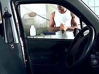 wanna see a desperate blonde whore dominated at the car wash?