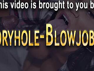 Blonde at gloryhole toys herself and cums