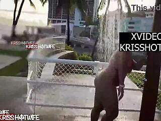 kriss hotwife asks, 'want to see my ass in this micro bikini?' in the hotel shower