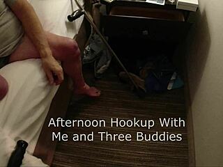 horny old grandpa joins a wild four-way with fingering and facial