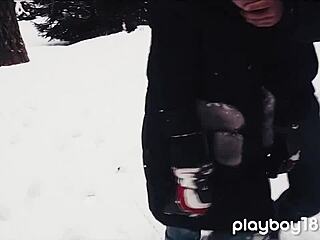 Glamorous Brunette Teen Fucks Lover with Blowjob!