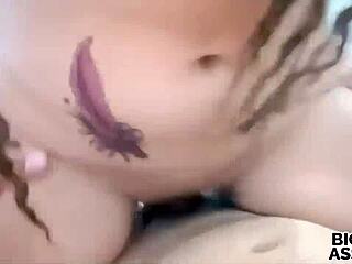 fucking my latina stepdaughter's big round ass in the bathroom while my wife is outside hoping she doesn't catch her babe sucking and swallowing my cock