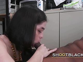 Petite Teen Sucks Monster Black Cock Deep