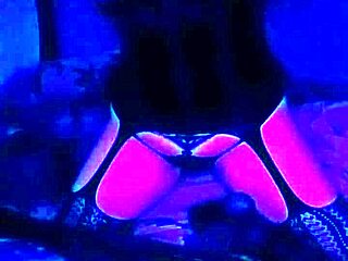 violet sweet performs a horny burlesque striptease, ripping clothes to reveal natural tits