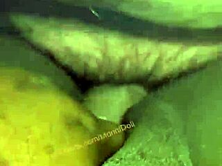 Ebony slut takes wet interracial creampie load