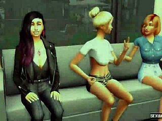 My friend's mother seduces me into lesbian sex with hot animations