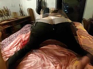 Sexy White Slut Fucked in Satin Panties and Black Corset Doggy Style