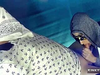 Hot girl sucks dick, swallows eagerly.