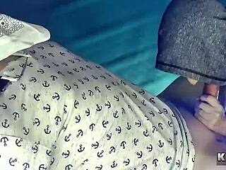 Hot girl sucks dick, swallows eagerly.