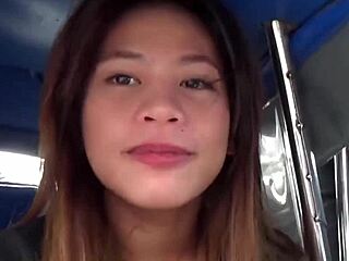 curious hot asian babe loves sucking in public outdoor pickup.