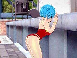 Bulma MILF from Dragon Ball Z in a short sexy dress—what's hiding underneath?