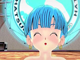 Bulma MILF from Dragon Ball Z in a short sexy dress—what's hiding underneath?