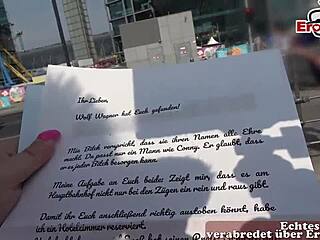 a fat german blonde gets picked up on the street for intense sex with toys