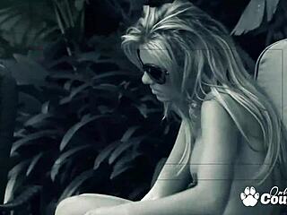 Aubrey Adams Choked in Backyard Blowjob