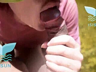 Hard sex with stranger by the river! They watch!