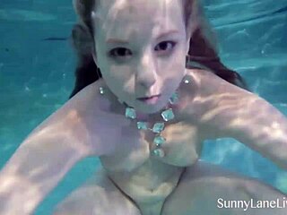 sunny lane drains my hard dick underwater