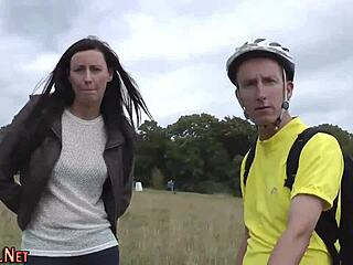 can you handle this classy british milf in heels and stockings getting facialized?