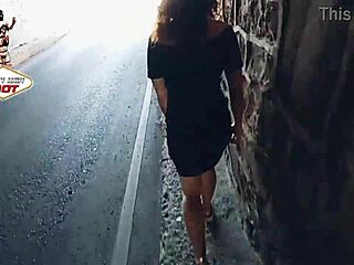 La Rica Andy Hot feels excited showing ass outdoors as prostitute wife