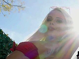 elsa jean, strip for me outdoors now!