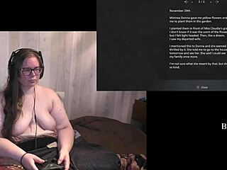 In the ranch, the naked brunette with tattoos faces the monster in Resident Evil Village part 8