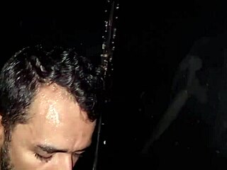 can three horny guys handle this dark club fuck?