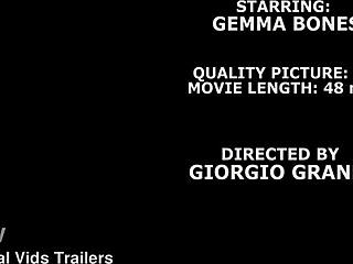 Gemma bones takes two big black cocks in balls deep anal double penetration!